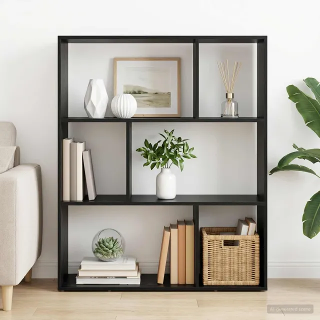 vidaXL Boekenkast 102 x 29 x 103,5 cm Bewerkt hout Zwart eiken, foto 2