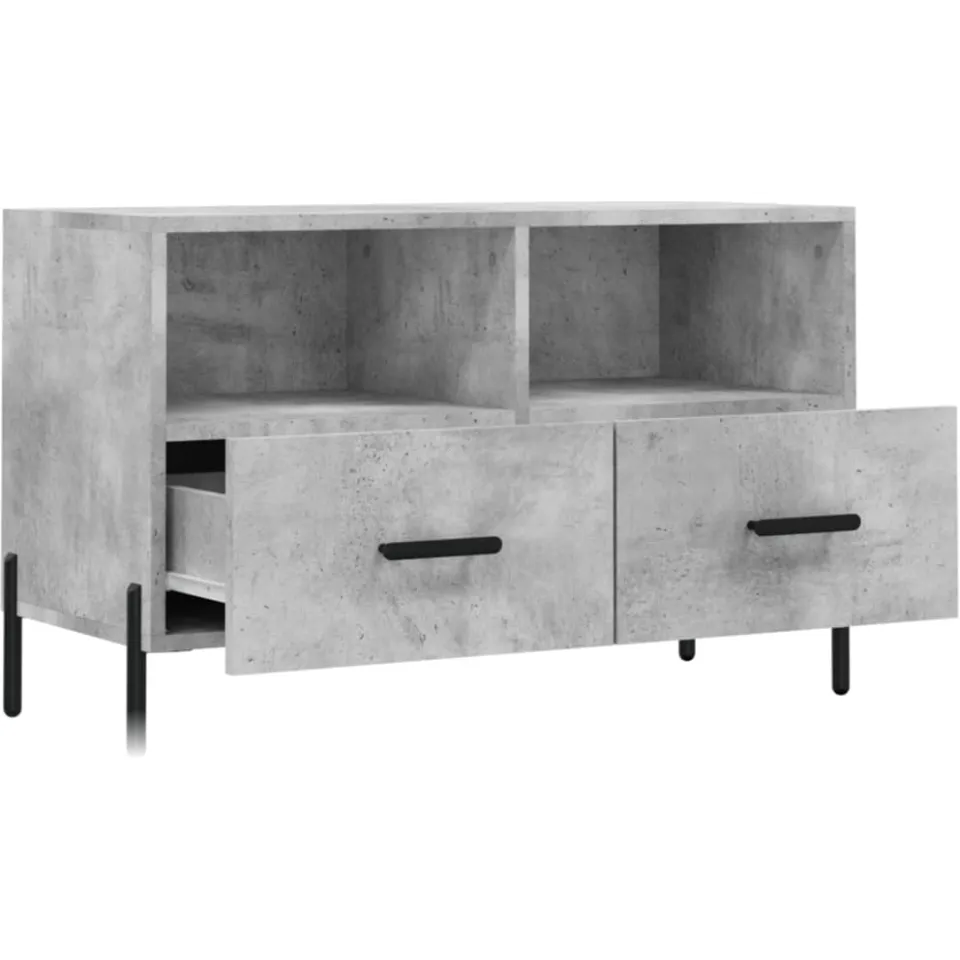vidaXL Tv-meubel 80x36x50 cm bewerkt hout betongrijs grijs, foto 4
