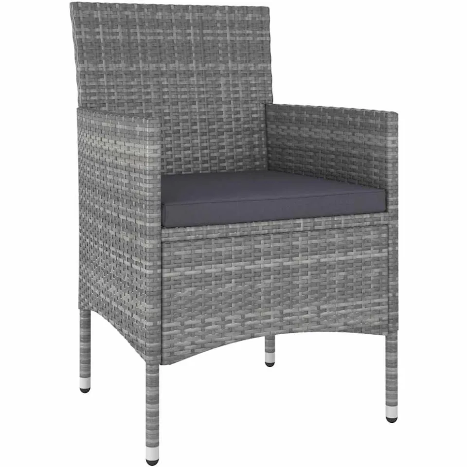 vidaXL 5-delige Loungeset poly rattan grijs
