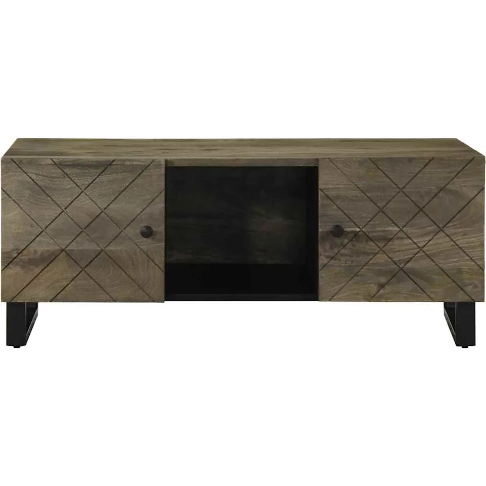 vidaXL Salontafel 100x54x40 cm massief mangohout zwart, foto 3