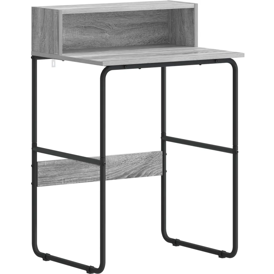 vidaXL Bureau met opbergruimte Grijs Sonoma 60 x 50 x 91 cm, foto 3