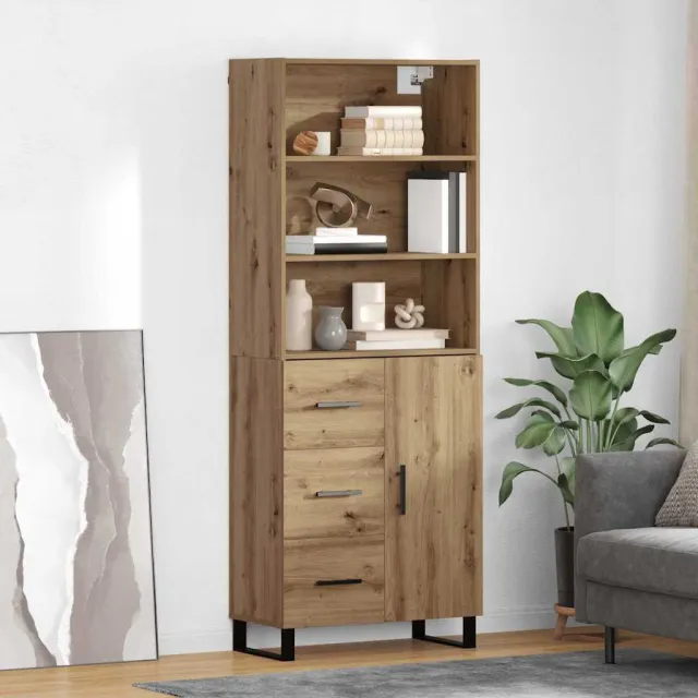vidaXL Hoge kast 2 st Artisan Eiken 69,5 x 34 x 180 cm, foto 2