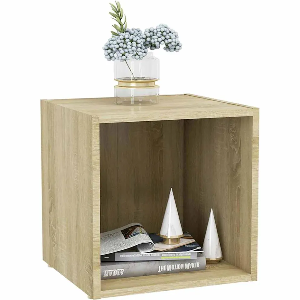 vidaXL Tv-meubelen 2 st 37x35x37 cm bewerkt hout sonoma eikenkleurig Bruin