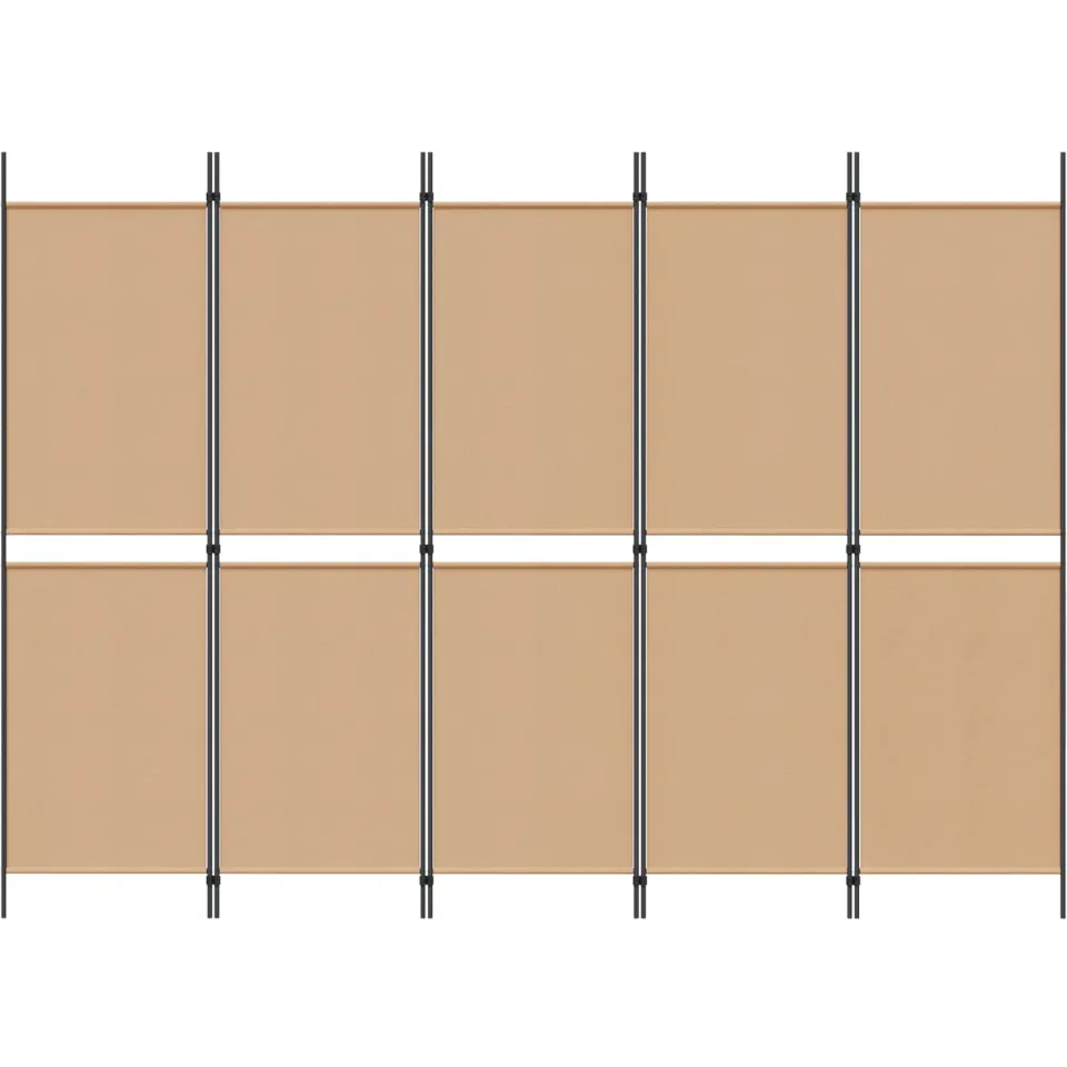 vidaXL 5-Panel Room Divider Beige 250 x 180 cm Stof, foto 4