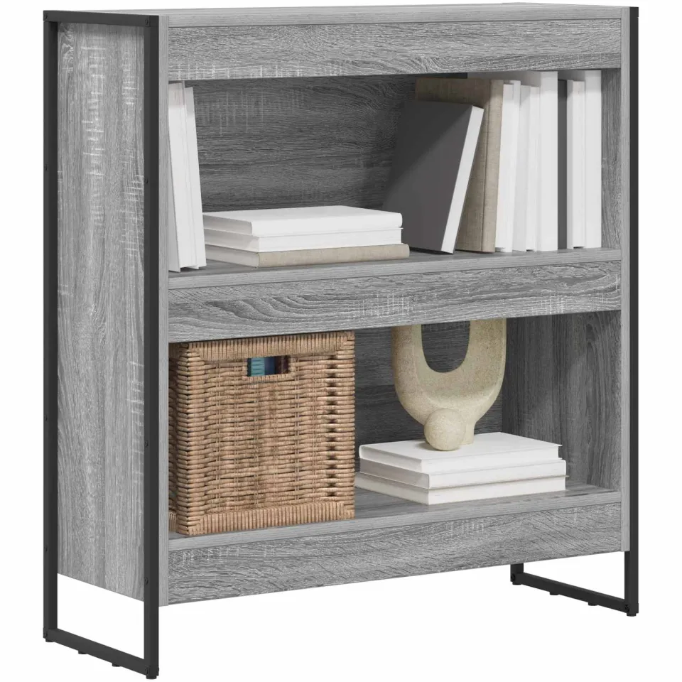 vidaXL Boekenkast 80 x 30 x 86,5 cm Bewerkt hout Grijs Sonoma