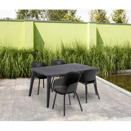 Keter Tuinstoel Noa Zwart 55x56,5x80cm - 2 Stuks, foto 4