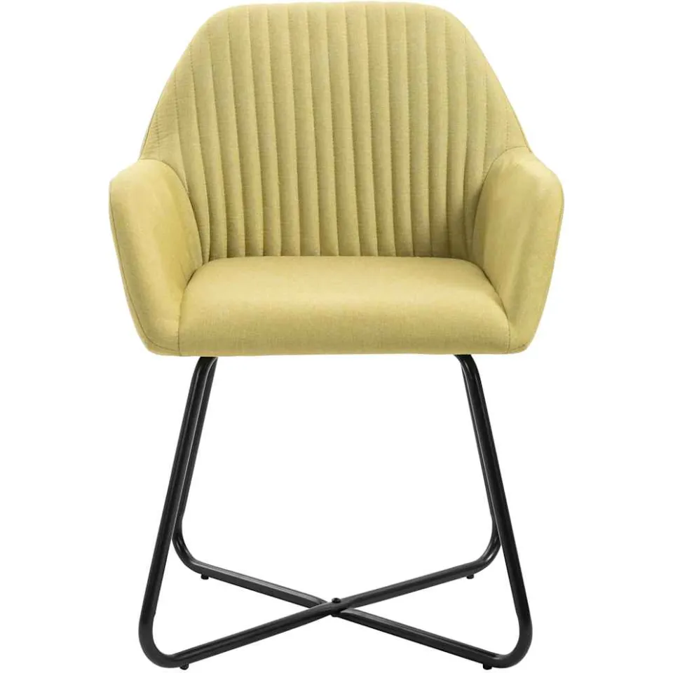 vidaXL Eetkamerstoelen 2 st stof groen, foto 3