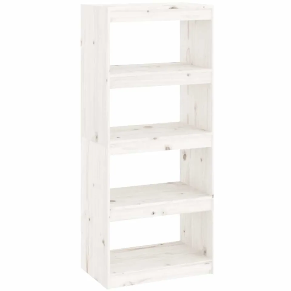 vidaXL Boekenkast/kamerscherm 60x30x135,5 cm massief grenenhout wit