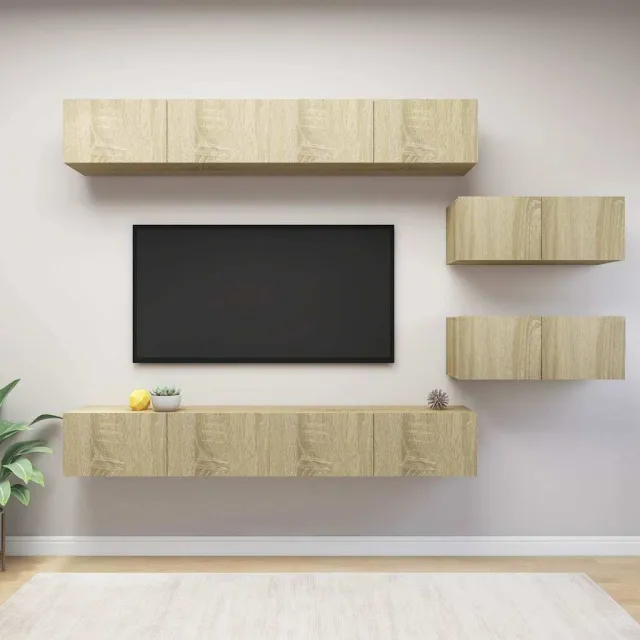 vidaXL 6-delige Tv-meubelset bewerkt hout sonoma eikenkleurig, foto 2