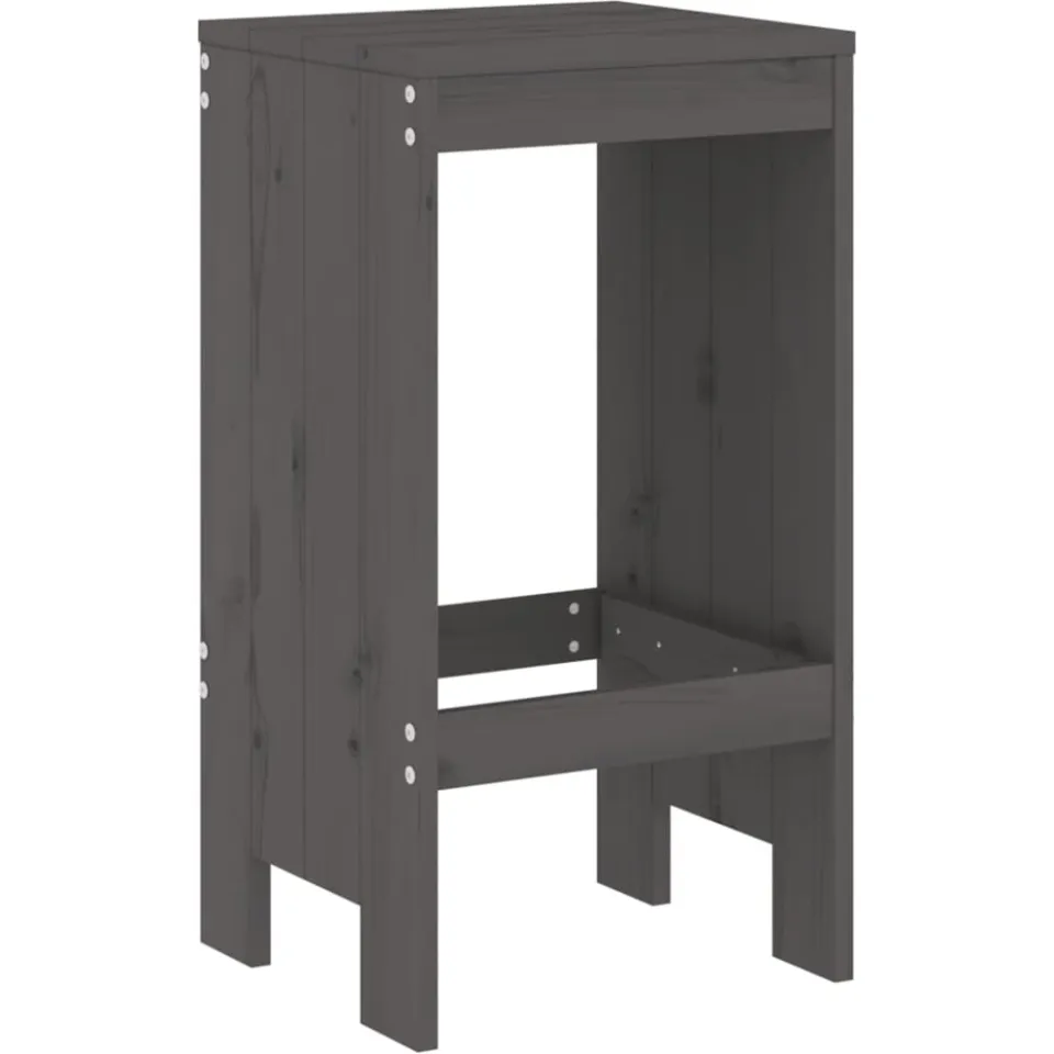 vidaXL 3-delige Tuinbarset massief grenenhout grijs, foto 4