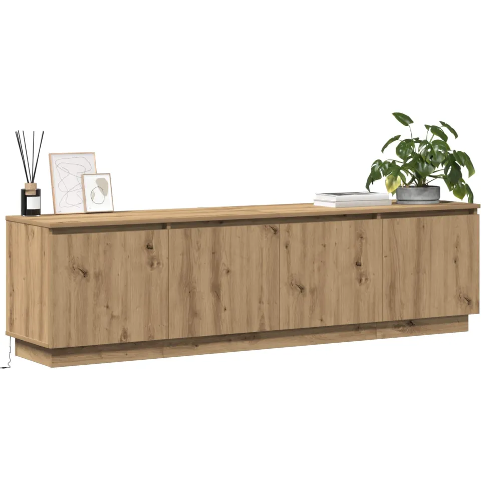 vidaXL TV-kast 180 x 38 x 49 cm Artisan Eiken Bewerkt hout Bruin