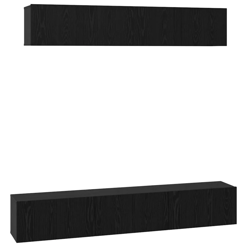 vidaXL Tv-meubelset 5 st 80 x 30 x 30 cm Zwart Eiken, foto 3