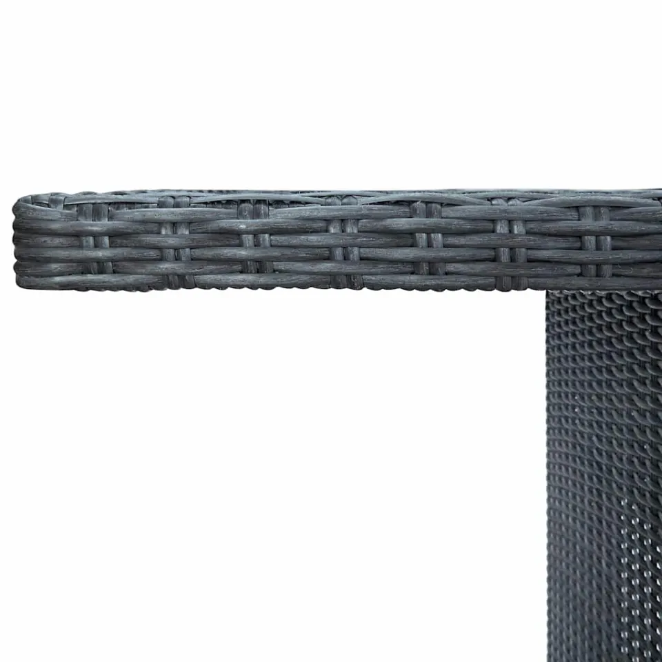 vidaXL Tuintafel poly rattan en gehard glas donkergrijs grijs, foto 3