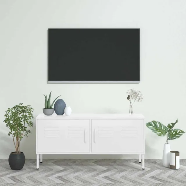 vidaXL Tv-meubel 105x35x50 cm staal wit, foto 2