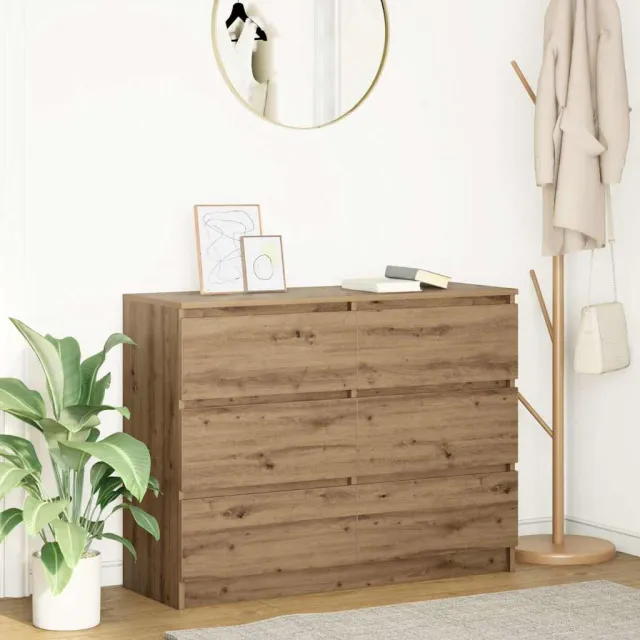 vidaXL Dressoir 100x35x76 cm spaanplaat ambachtelijk eikenkleurig, foto 2