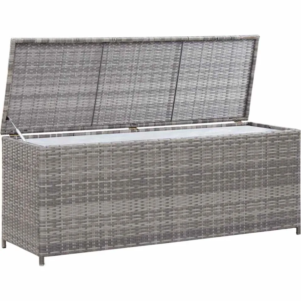vidaXL Tuinbox 150x50x60 cm poly rattan grijs