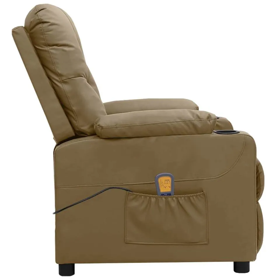 vidaXL Massagestoel kunstleer cappuccinokleurig bruin, foto 4