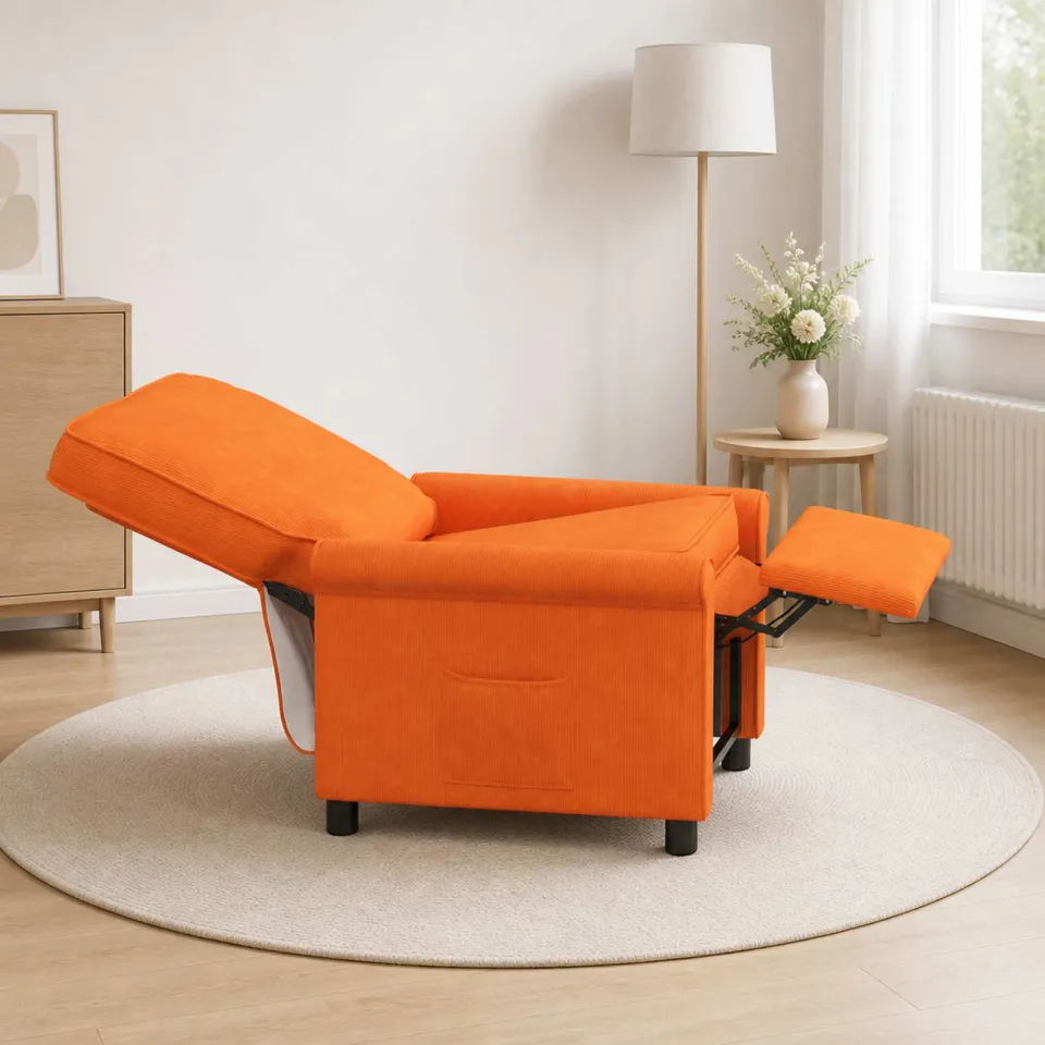 vidaXL Ligstoel Oranje 69 x 95 x 101 cm Stof, foto 3