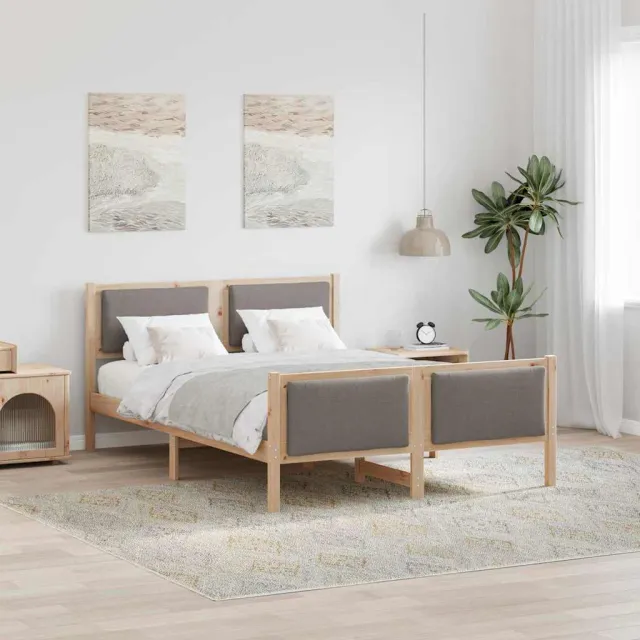 vidaXL Bedframe met hoofdeinde Taupe 160 x 200 cm Stof Bruin