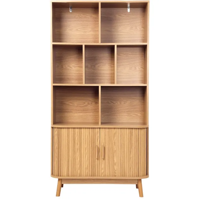 Casame CALICOSY - Boekenkast met 2 schuifdeuren 40x80 x158cm houtlook