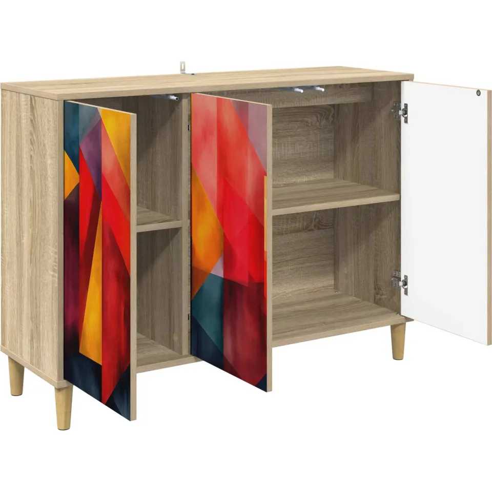 vidaXL Dressoir HEESCH Sonoma 102 x 33 x 75 cm Bewerkt hout Bruin