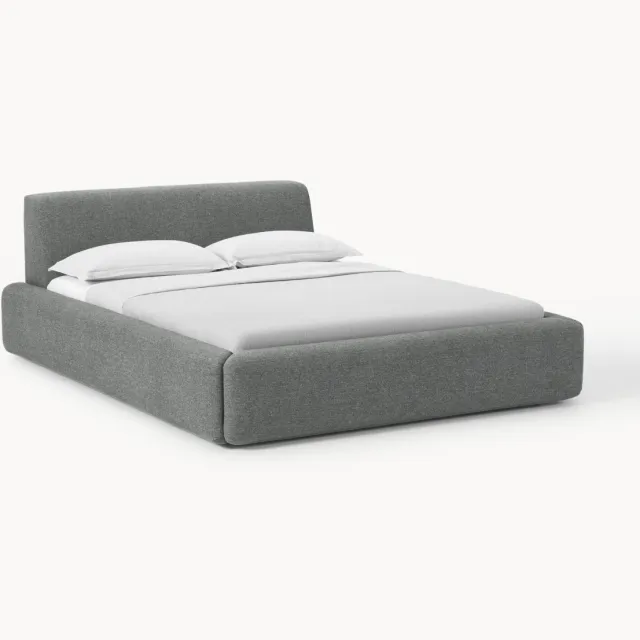 Westwing Collection Gestoffeerd bed Melva Grijs