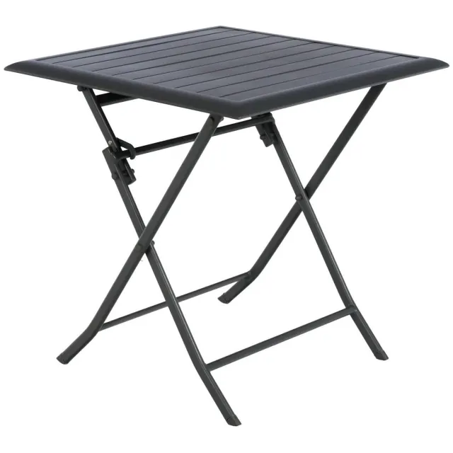 Hespéride Vierkante opvouwbare aluminium tuintafel voor 2 personen AZUA Gris graphite