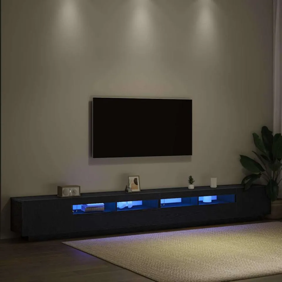 vidaXL Tv-meubelset 3 st 300 x 35 x 40 cm Zwart, foto 4