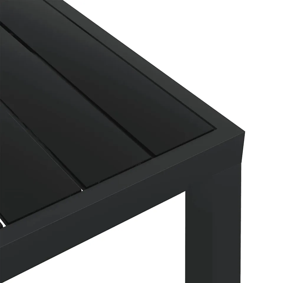vidaXL Tuintafel 80x80x74 cm aluminium en HKC zwart, foto 3