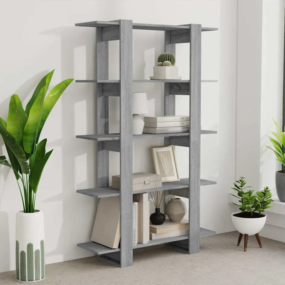 vidaXL Boekenkast/kamerscherm 100x30x160 cm grijs sonoma eikenkleurig, foto 3