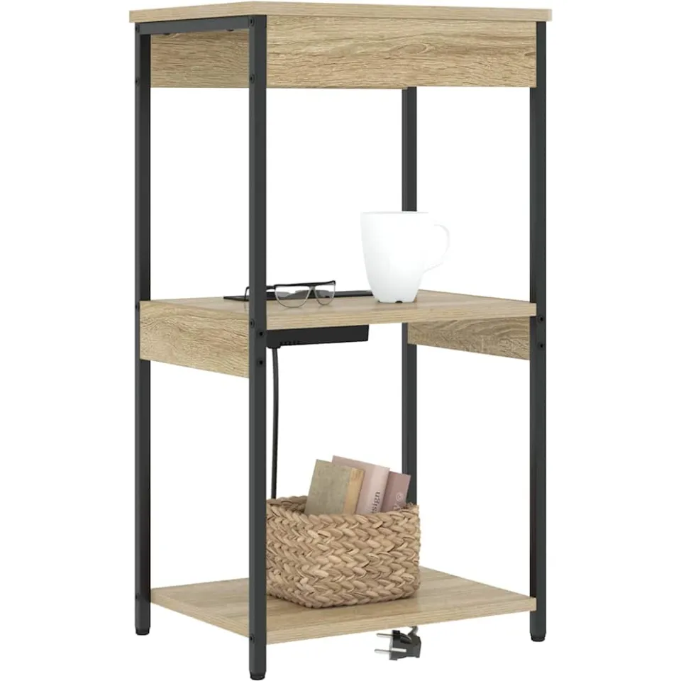 vidaXL Nachtkastje Sonoma Eiken 41 x 31 x 76 cm Bewerkt hout, foto 2