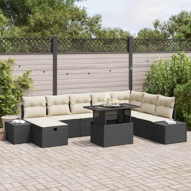 vidaXL Tuin Sofa Set 11 st poly rattan Zwart