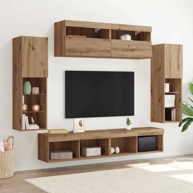 vidaXL Tv-meubelset 6 st 30,5 x 30 x 102 cm artisanaal eikenkleurig, foto 2