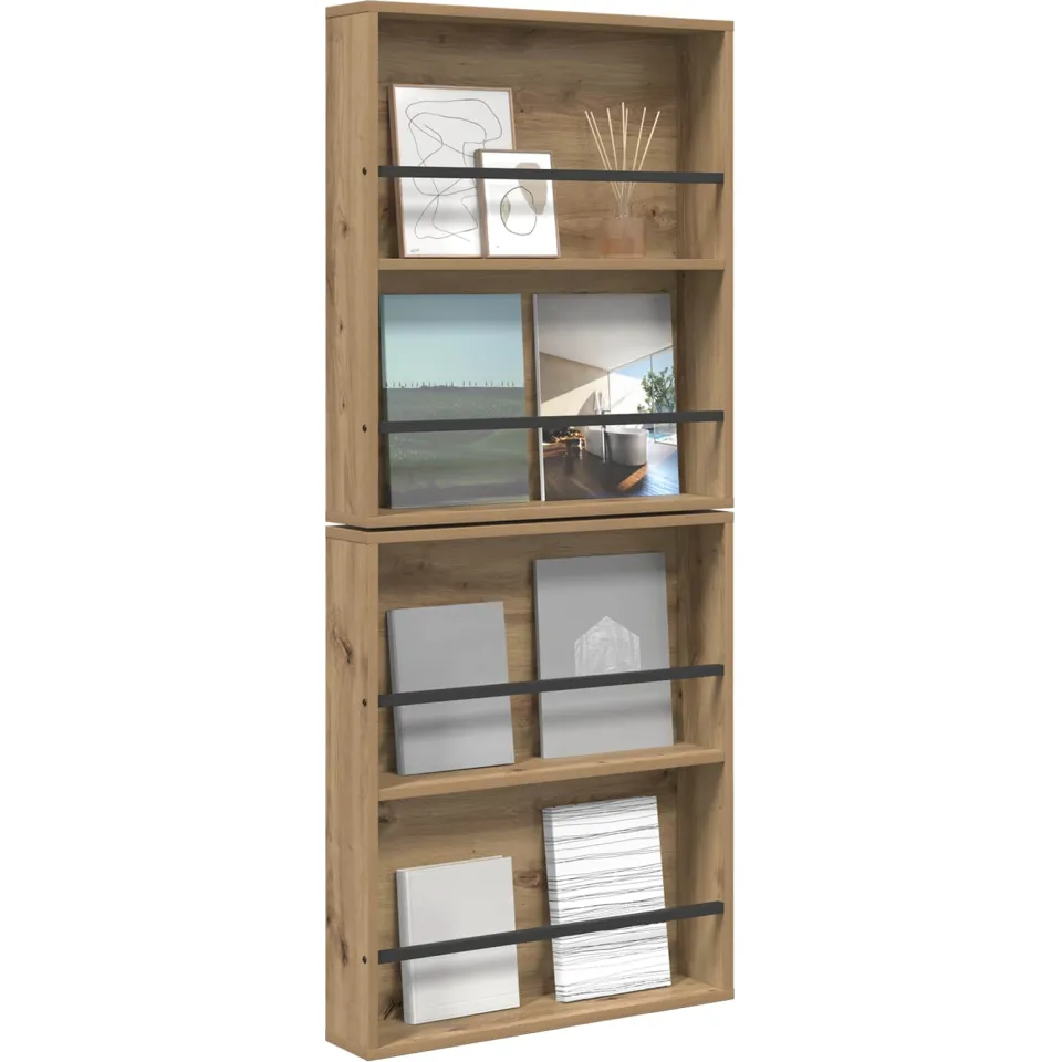 vidaXL Tijdschrift Rek 2 st Artisan Eiken 60 x 12 x 70 cm Bewerkt hout Bruin