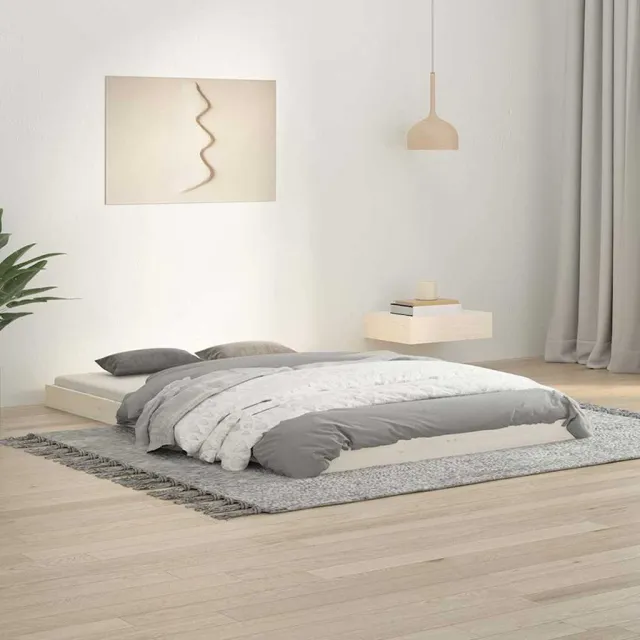 vidaXL Bedframe massief grenenhout wit 120x190 cm