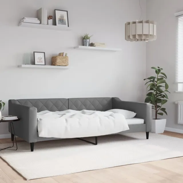 vidaXL Slaapbank 100x190 cm stof donkergrijs grijs