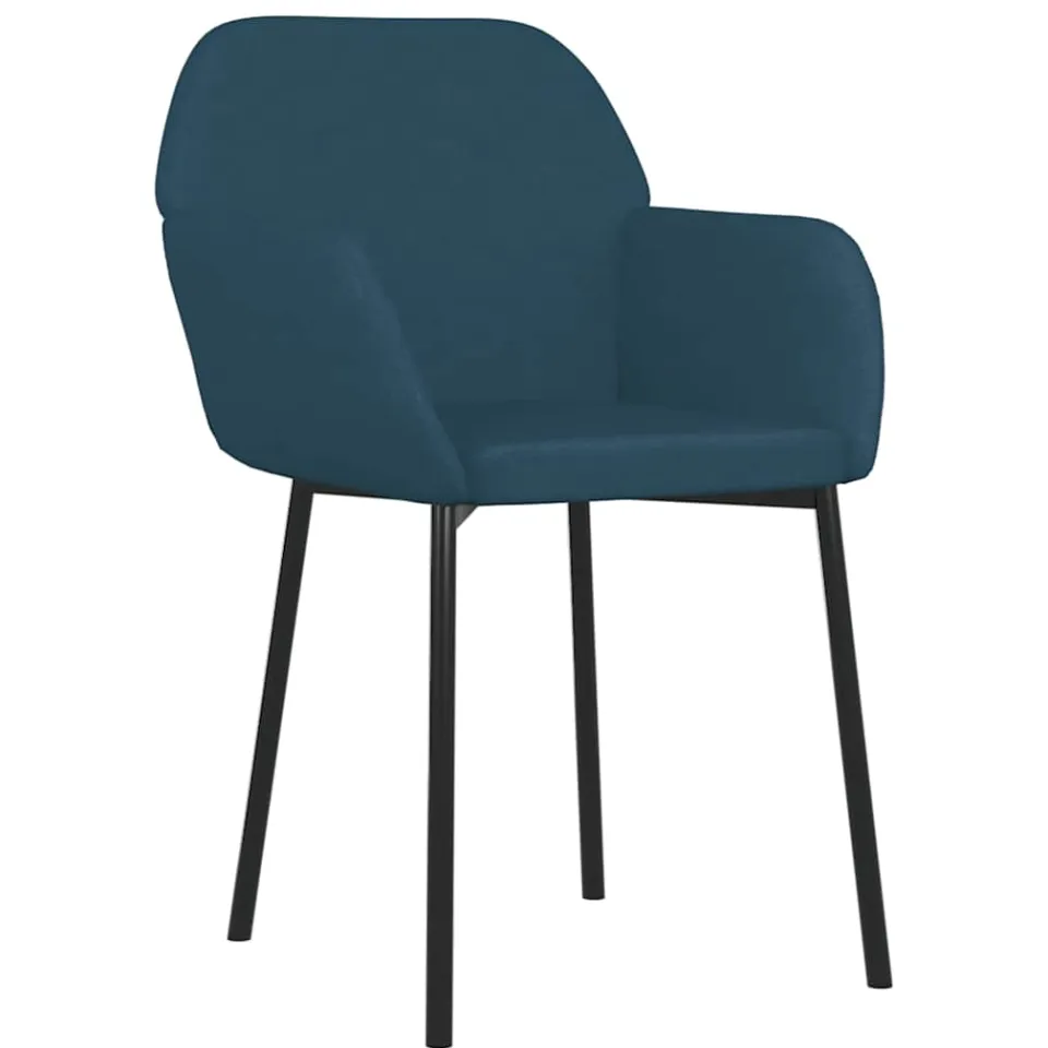 vidaXL Eetkamerstoelen 2 st fluweel blauw