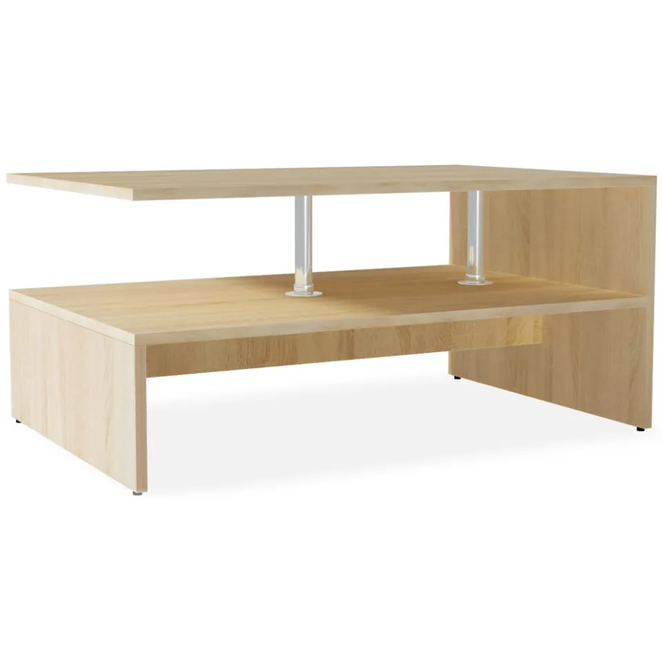 vidaXL Salontafel 90x59x42 cm bewerkt hout eikenkleurig, foto 4