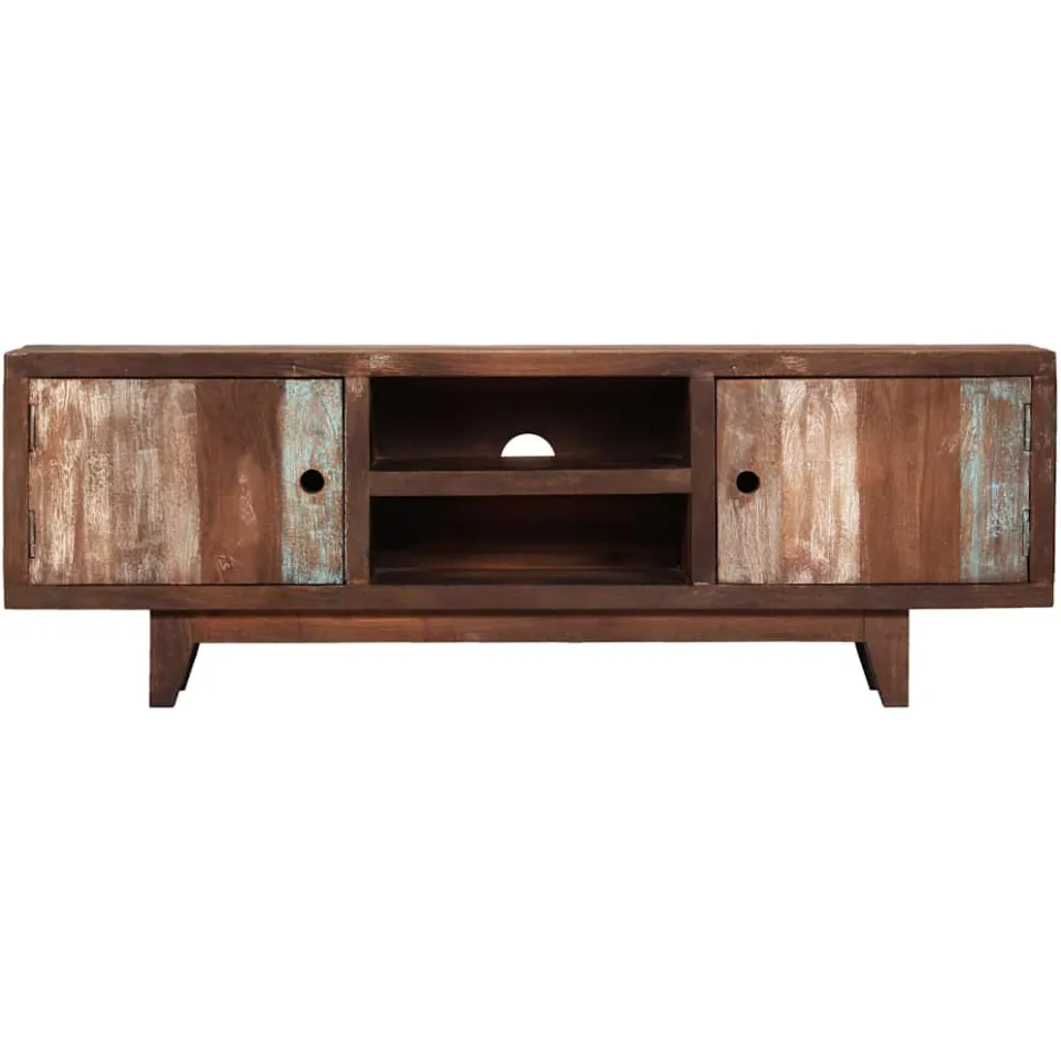 vidaXL Tv-meubel vintage stijl 118x30x40 cm massief acaciahout bruin, foto 2