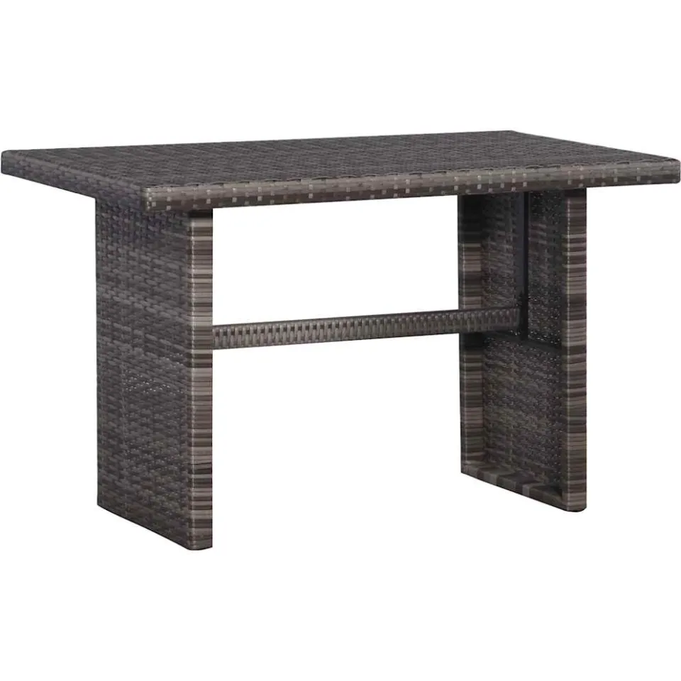 vidaXL 3-delige Bistroset met kussens poly rattan grijs, foto 4