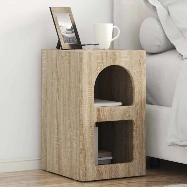 vidaXL Nachtkastje ELST Sonoma Eiken 29,5 x 33,5 x 50 cm Bewerkt hout Bruin