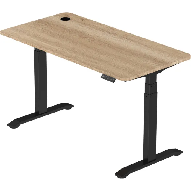 Stabureaus Elektrisch Verstelbaar Zit-Sta Bureau | Ergonomisch, Stijlvol en Kwalitatief | 160 x 70 cm Zwart - Vintage Eiken | NPR Hoogte 65 - 130 cm Zwart, Vintage Eiken