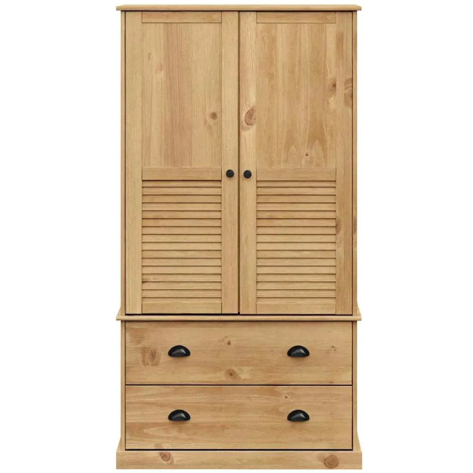 vidaXL Kledingkast VIGO 90x55x170 cm massief grenenhout Bruin
