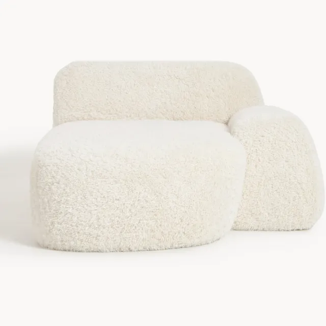 Westwing Collection Teddy chaise hoekmodule Wolke Wit
