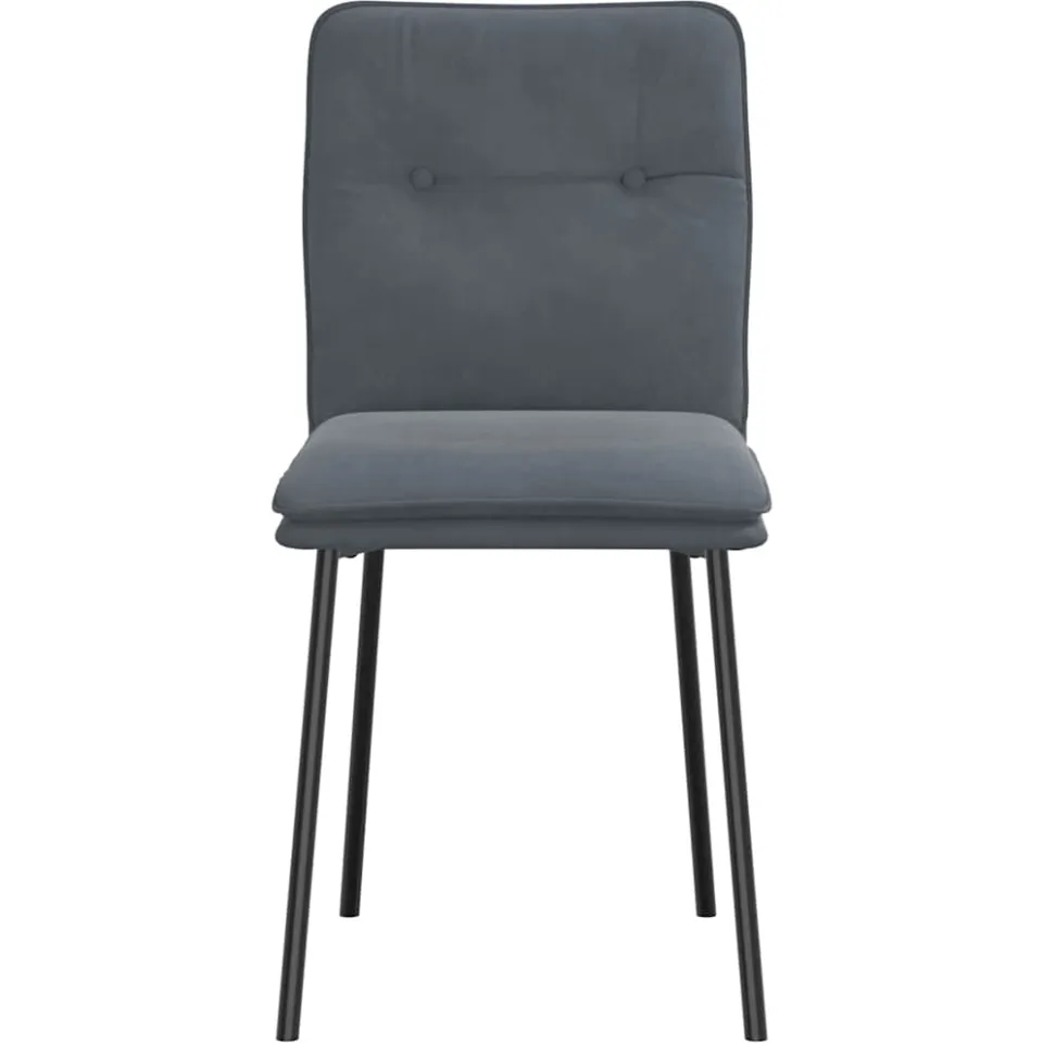 vidaXL Eetkamerstoelen 6 st fluweel donkergrijs grijs, foto 4