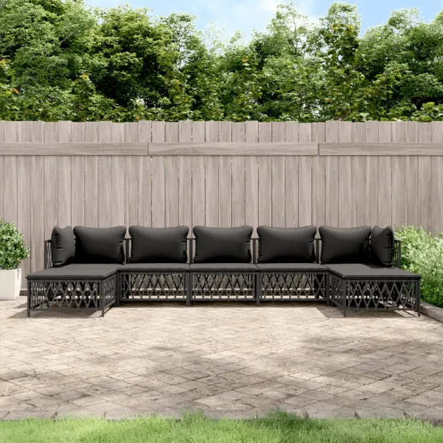 vidaXL 7-delige Loungeset met kussens staal antracietkleurig, foto 2