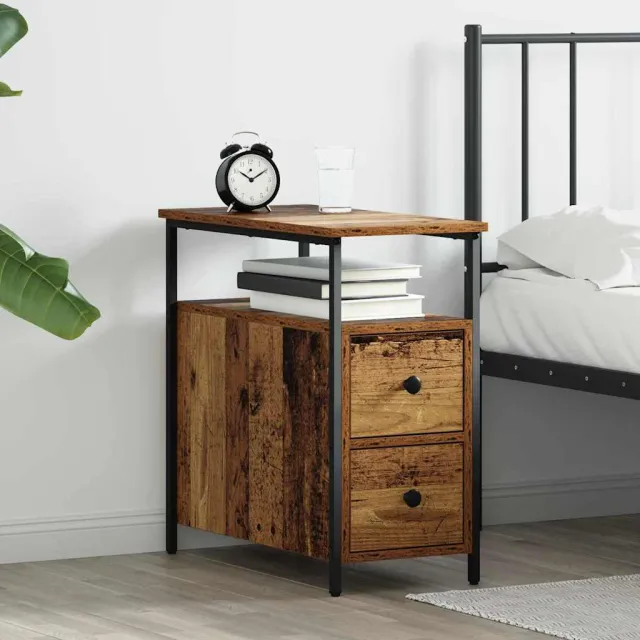 vidaXL Nachtkastje Oud hout 30 x 60 x 60 cm Bewerkt hout Bruin