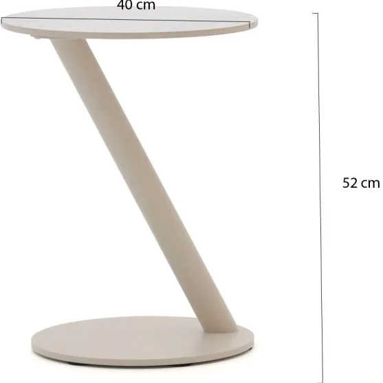 Bellagio tuinmeubelen Bellagio Loiano bijzet tuintafel ø40cm (h:52cm) wit, foto 2
