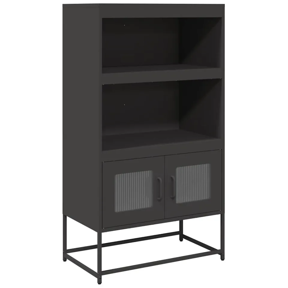 vidaXL Hoge kast 68x39x123 cm staal zwart, foto 3
