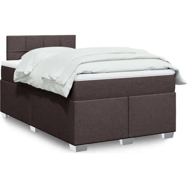 vidaXL Boxspring met matras stof donkerbruin 120x200 cm bruin